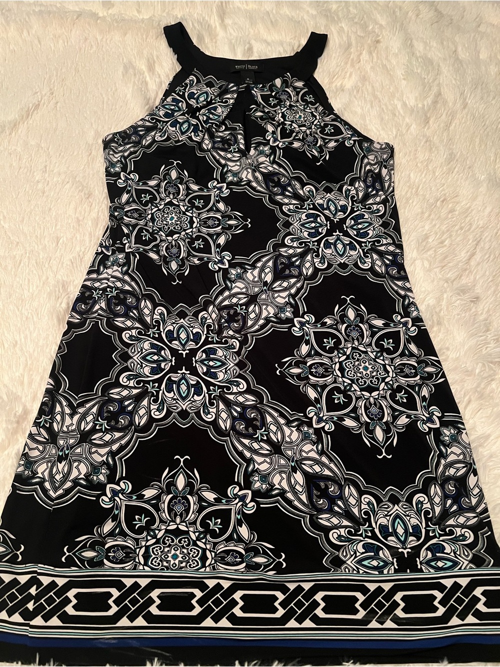 White House Black Market Black Floral-Print Mini Dress